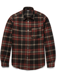 A.P.C. Checked Wool Blend Flannel Overshirt
