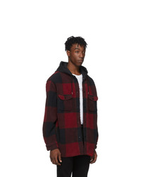 Levis Black And Red Sherpa Jackson Overshirt