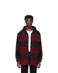 Levis Black And Red Sherpa Jackson Overshirt