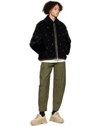 Feng Chen Wang Black Embellished Faux Fur Jacket