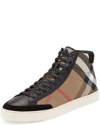 Black Check High Top Sneakers