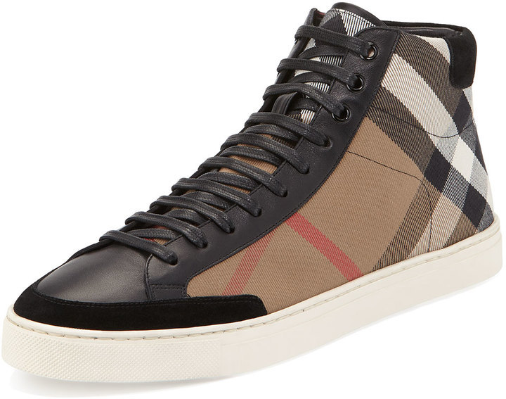Burberry Painton Check High Top Sneaker 