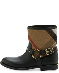 Burberry Queenstead Check Ankle Boot Black