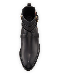 Burberry Vaughan Flat Checkleather Ankle Boot