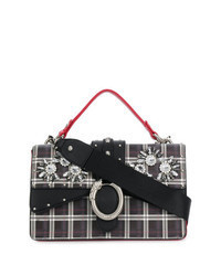 Black Check Leather Clutch