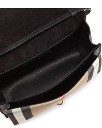 Burberry Check Leather Small Crossbody Bag Black