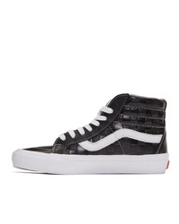 Vans Black Checkerboard Leather Sk8 Hi Reissue Vi Sneakers