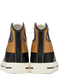 Burberry Black White Check Porthole High Top Sneakers
