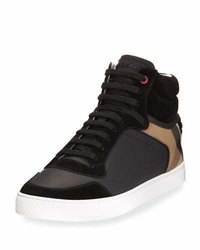 Burberry Reeth Leather House Check High Top Sneaker