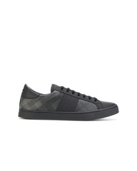 Burberry London Check And Leather Sneakers