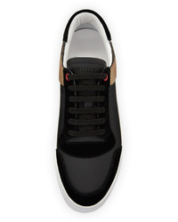 Burberry Reeth Leather House Check Low Top Sneaker Black