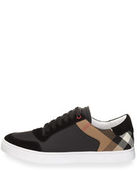 Burberry Reeth Leather House Check Low Top Sneaker Black