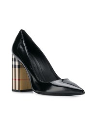 Burberry Patent Leather And Vintage Check Block Heel Pumps