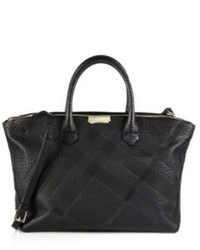 Burberry Embossed Check Leather Tote
