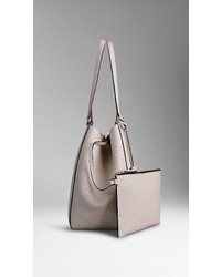 Burberry The Small Canter In Embossed Check Leather