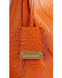Burberry The Small Canter In Embossed Check Leather