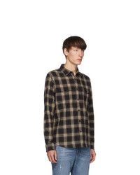 Frame Black And Brown Double Flap Pocket Shirt
