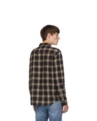 Frame Black And Brown Double Flap Pocket Shirt