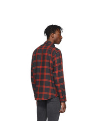 Levis Made and Crafted Black And Red Herringbone Standard Shirt