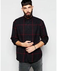 Asos Brand Oversized Shirt In Grid Check