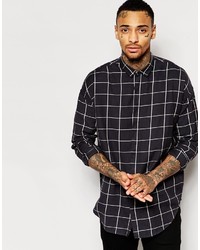 Asos Brand Shirt In Super Oversized With Grid Check