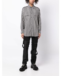 Undercover Check Pattern Logo Patch Shirt