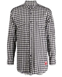 Undercover Check Pattern Logo Patch Shirt