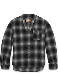 Blackmeans Checked Wool Blend Flannel Overshirt
