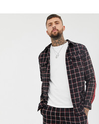 Mauvais Oversized Check Shirt With Taping