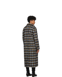 Faith Connexion Black And Yellow Tweed Oversized Long Coat