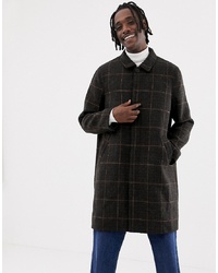 Weekday Carver Checked Coat In Black Check