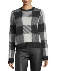 Black Check Oversized Sweater
