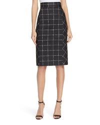 Milly Check Pencil Skirt
