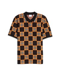 Burberry Blakeford Chequer Jacquard Wool Blend Polo