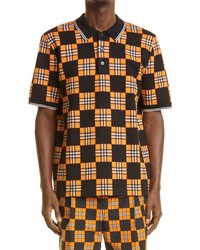 Burberry Blakeford Chequer Jacquard Wool Blend Polo