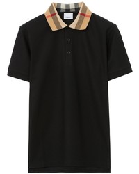 Burberry Checkered Collar Cotton Polo Shirt