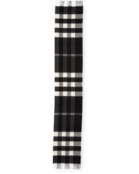 Burberry Half Mega Check Cashmere Scarf Black Pattern