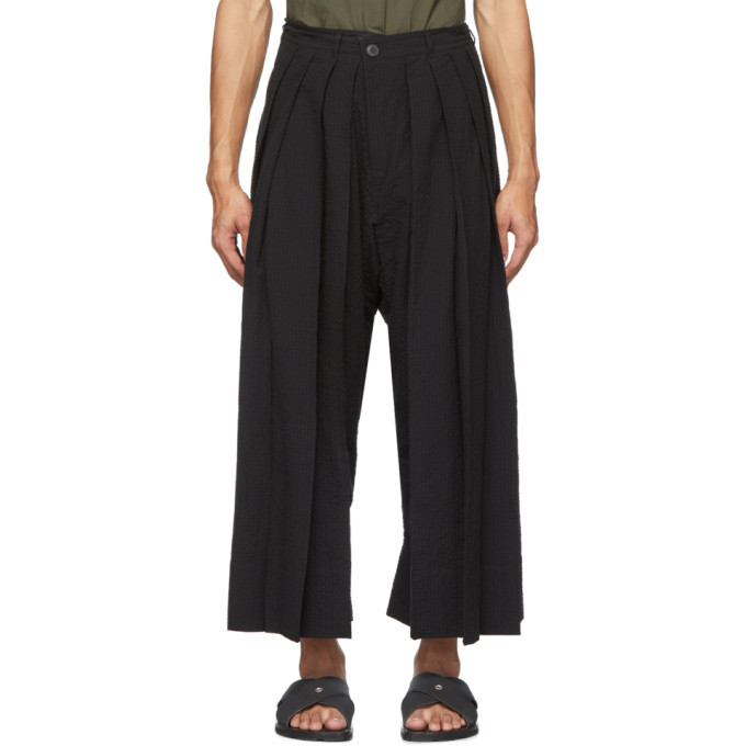 Jan Jan Van Essche Black Seersucker 56 Trousers, $975 | SSENSE | Lookastic