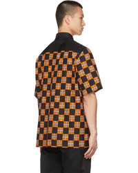 Burberry Orange Black Check Tirley Short Sleeve Shirt