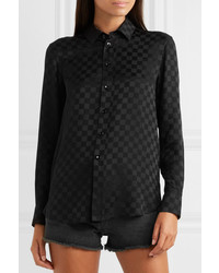 Saint Laurent Checked Silk Jacquard Shirt