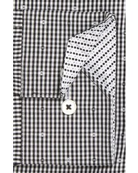 Bugatchi Trim Fit Dot Check Dress Shirt