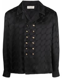 Saint Laurent Double Breasted Patterned Silk Shirt