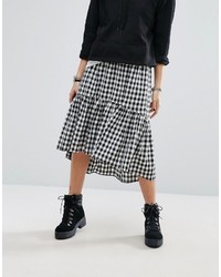 Reclaimed Vintage Inspired Drop Hem Skirt In Check