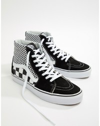 Black Check Suede High Top Sneakers