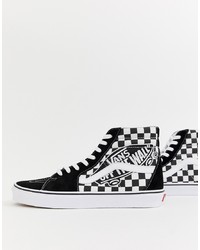 Vans Sk8 Hi Trainers With Otw Patch In Black Vn0a38geupv1