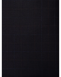 Hickey Freeman Black Wool Grid Suit