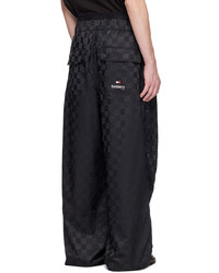 Tommy Jeans Black Checkerboard Parachute Track Pants