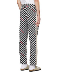 Palm Angels Black White Jacquard Damier Classic Track Pants