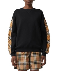 Burberry Bronx Check Sleeve Sweatshirt