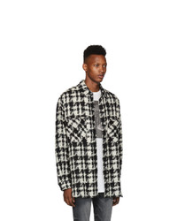 Faith Connexion Black And White Laced Tweed Overshirt
